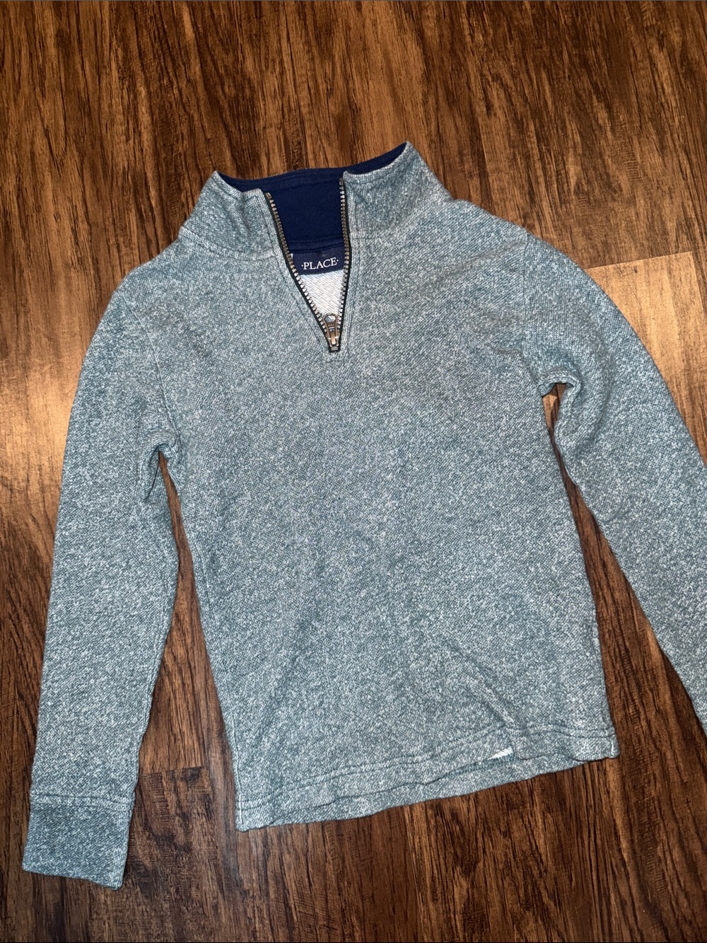 The Children's Place Boys Green Heather Quarter-Zip Mock Neck Sweater